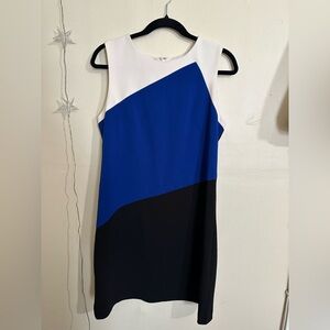 Vince Camuto Asymmetrical Color-block Dress